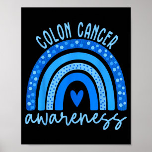 Colourectal colon cancer awareness blue rainbow me poster