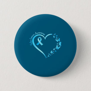 Colourectal colon cancer awareness blue ribbon 6 cm round badge