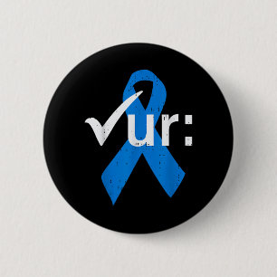 Colourectal Colon Cancer Awareness Blue Ribbon 6 Cm Round Badge