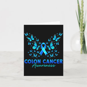 Colourectal colon cancer awareness blue ribbon card
