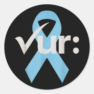 Colourectal colon cancer awareness blue ribbon classic round sticker