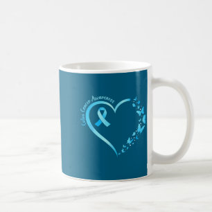 Colourectal colon cancer awareness blue ribbon coffee mug
