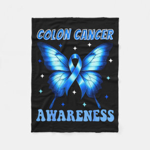 Colourectal colon cancer awareness blue ribbon fleece blanket