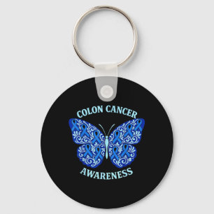 Colourectal Colon Cancer Awareness Blue Ribbon Key Ring
