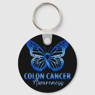 Colourectal colon cancer awareness blue ribbon key ring