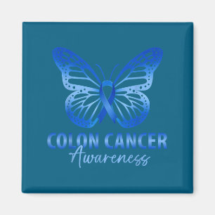 Colourectal colon cancer awareness blue ribbon magnet