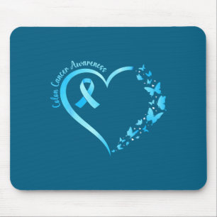 Colourectal colon cancer awareness blue ribbon mouse pad