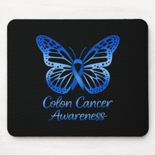 Colourectal colon cancer awareness blue ribbon mouse pad