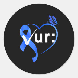 Colourectal colon cancer awareness month check classic round sticker