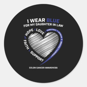 Colourectal Daughter In Law Colon Awareness Classic Round Sticker