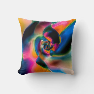 Coloured abstract twisted  lines in light sculptur cushion