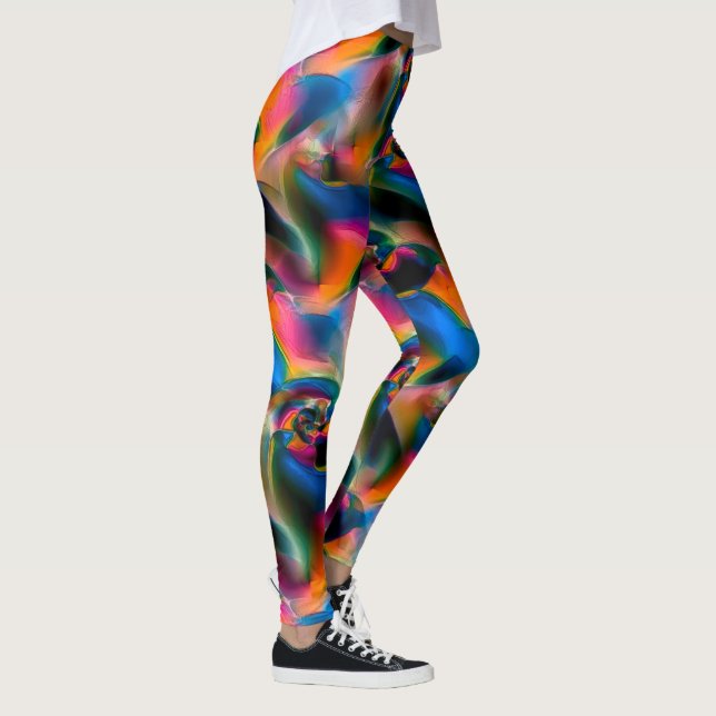 Coloured abstract twisted  lines in light sculptur leggings (Right)
