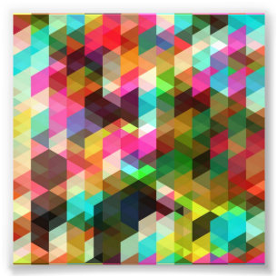 Coloured-Abstract-Vector-Art COLORFUL TRIANGLES SQ Photo Print