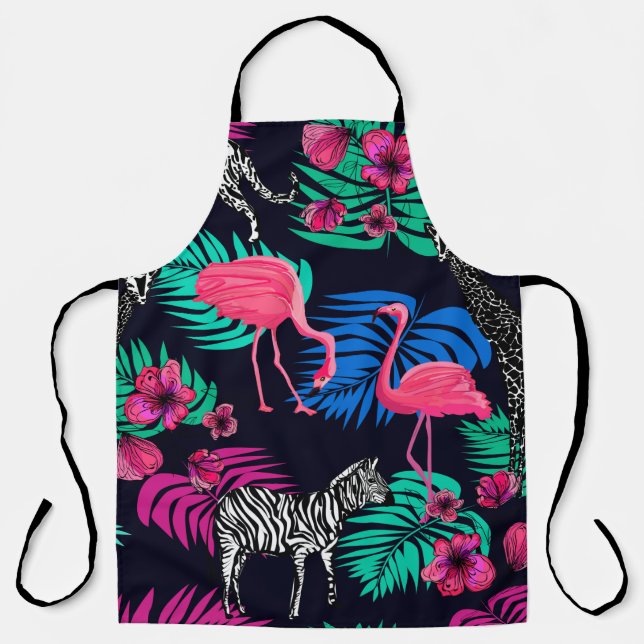 coloured african background, giraffe, leopard, tig apron (Front)