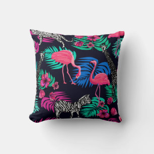 coloured african background, giraffe, leopard, tig cushion