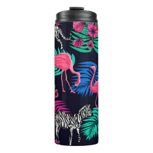 coloured african background, giraffe, leopard, tig thermal tumbler