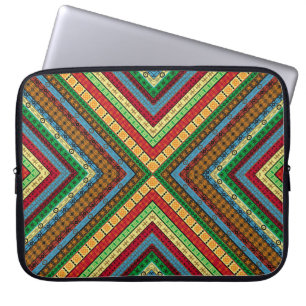 Coloured african geometrical motifs and symbols ba laptop sleeve