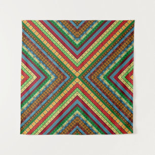 Coloured african geometrical motifs and symbols ba tapestry