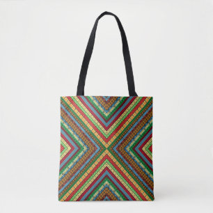 Coloured african geometrical motifs and symbols ba tote bag