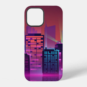 Coloured and bright night cityscape. illustration iPhone 12 case