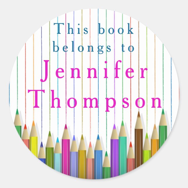 Coloured Art Pencil Sticker Back To School Custom (Front)