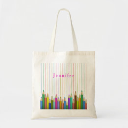 Coloured Art Pencils Custom Book Bag Back To Schoo