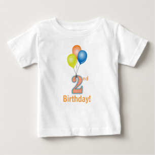 Coloured Balloons 2nd Birthday Baby T-Shirt