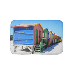 Coloured Beach Huts Bath Mat