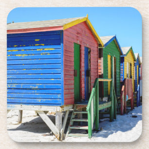Coloured Beach Huts Coaster