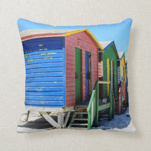 Coloured Beach Huts Cushion