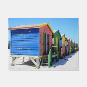Coloured Beach Huts Doormat