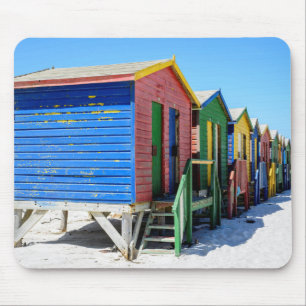 Coloured Beach Huts Mouse Pad