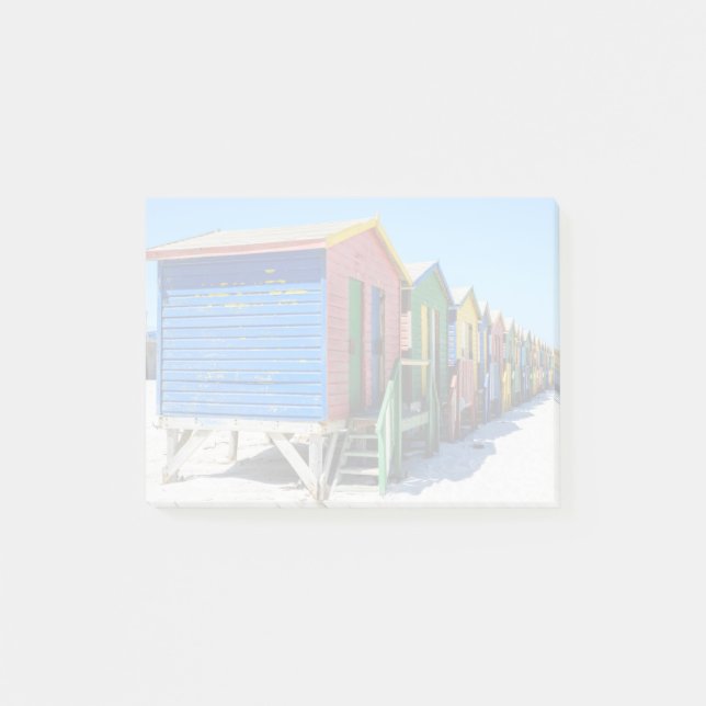 Coloured Beach Huts Post-it Notes (Front)