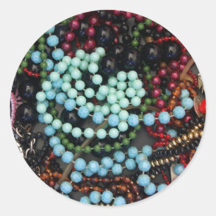 Coloured beads classic round sticker