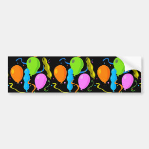 Coloured Birthday Party Balloons Bumper Sticker