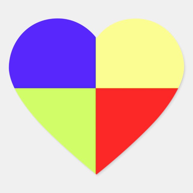 Coloured Block Art Heart Sticker (Front)