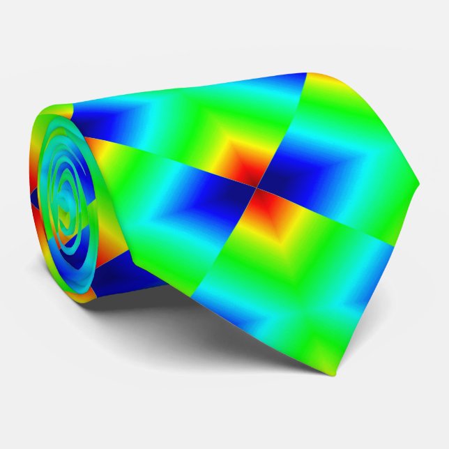 Coloured Blocks Glow In The Dark Tie (Rolled)