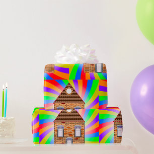 Coloured Brick House Wrapping Paper