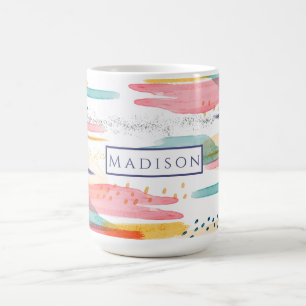 Coloured Brush Strokes Watercolor Coffee Mug