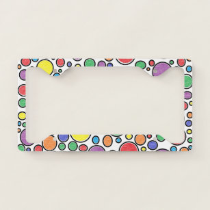 Coloured Bubbles Licence Plate Frame