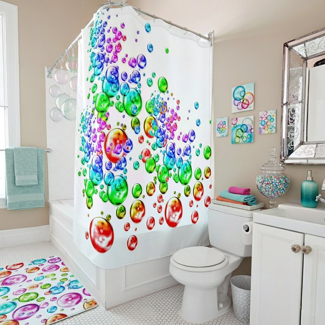 coloured bubbles shower curtain (Creator Uploaded)