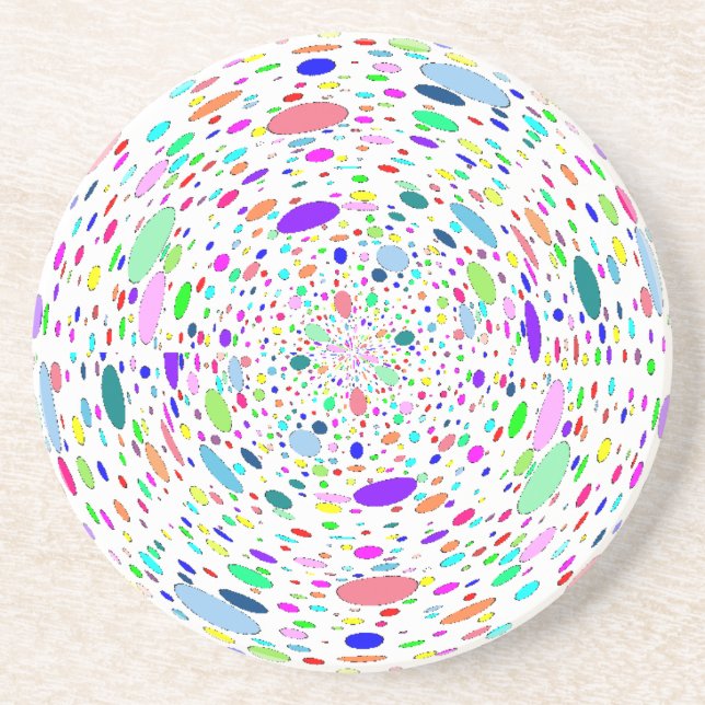 Coloured Bubbles Swirl Coaster (Front)