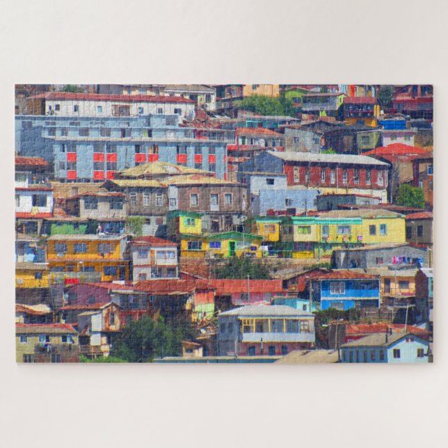 coloured buildings valparaiso jigsaw puzzle (Horizontal)