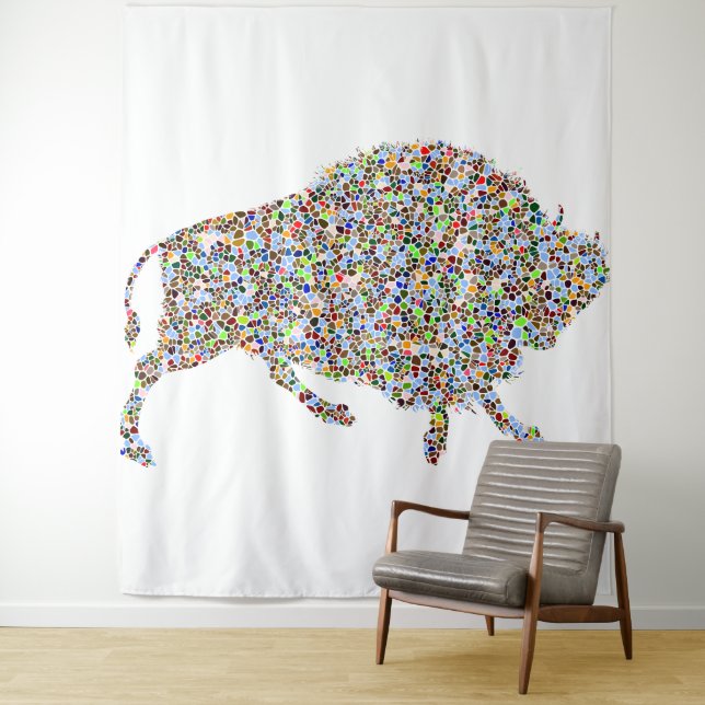 Coloured Bull Tapestry (In Situ)