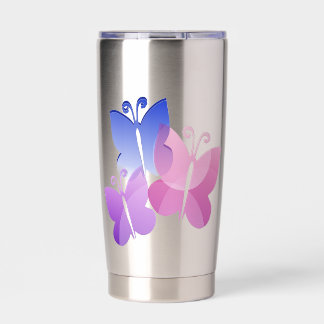 Coloured Butterflies Insulated Tumbler