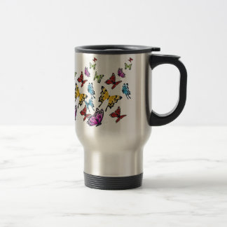 Coloured Butterflies Spring Travel Mug