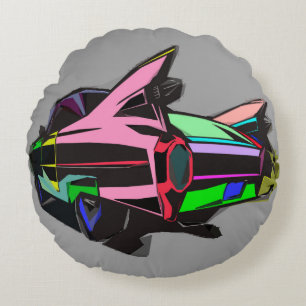 Coloured cadillac round cushion