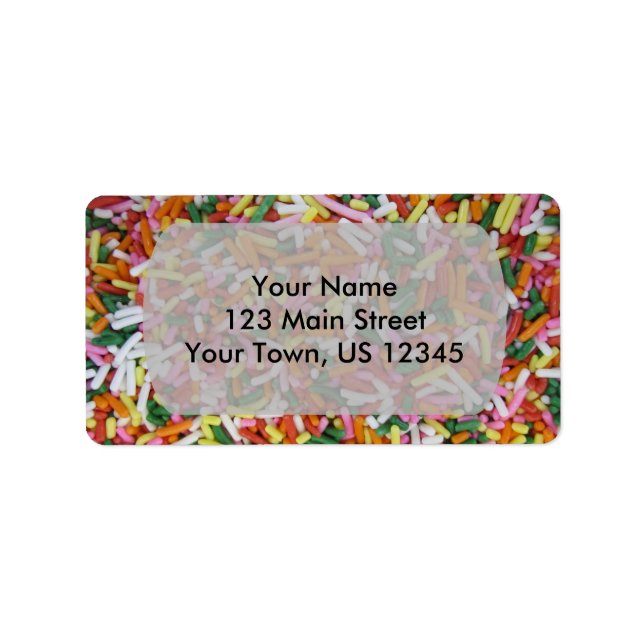 coloured Candy sprinkes Texture Template Label (Front)