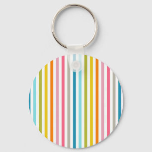 Coloured Candy Stripes Key Ring