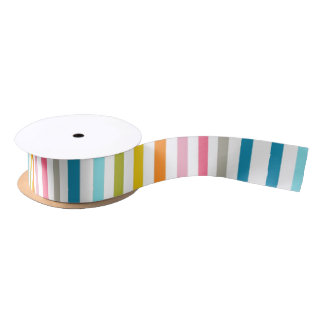 Coloured Candy Stripes Satin Ribbon